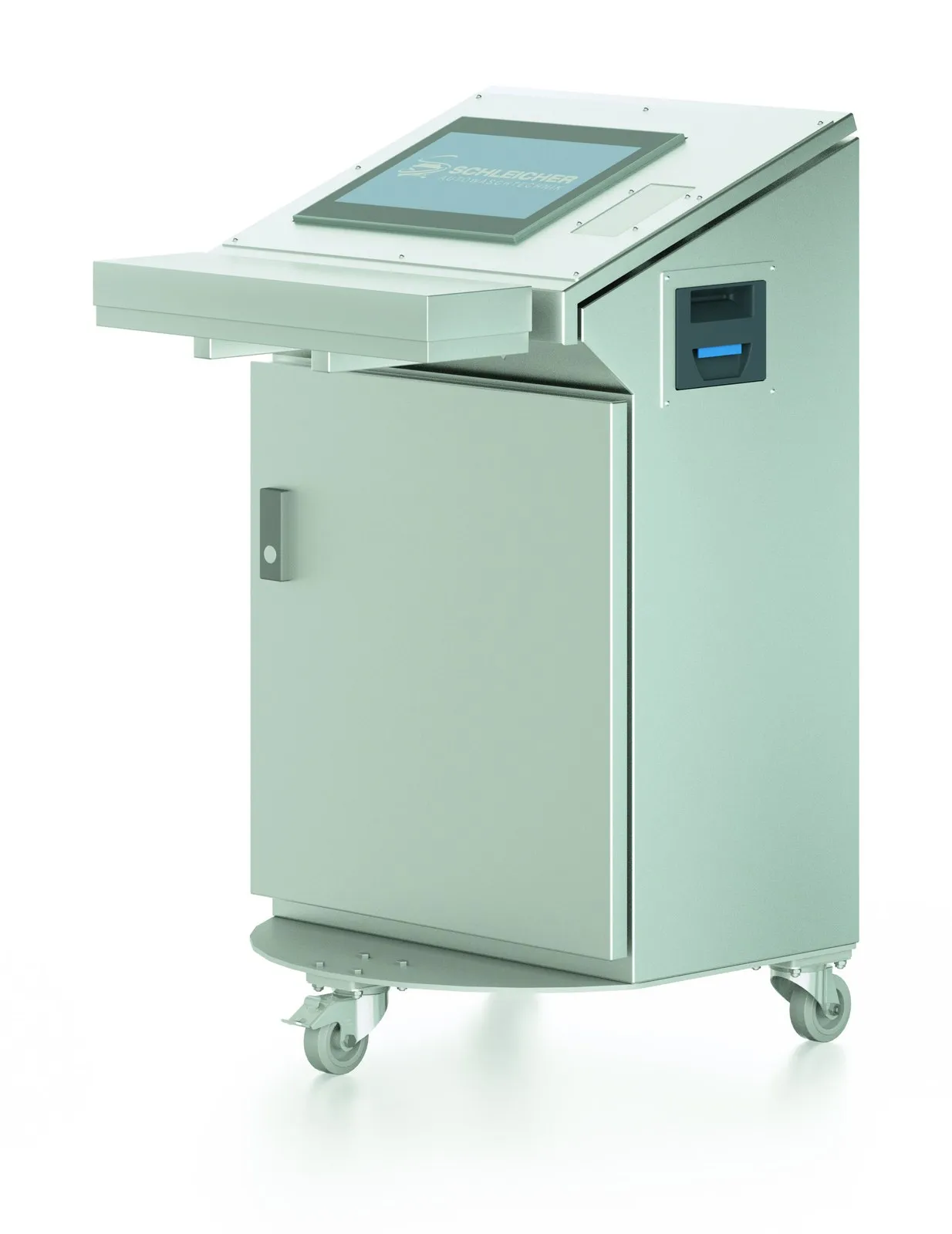 Mobile operating terminal with touchscreen and card reader